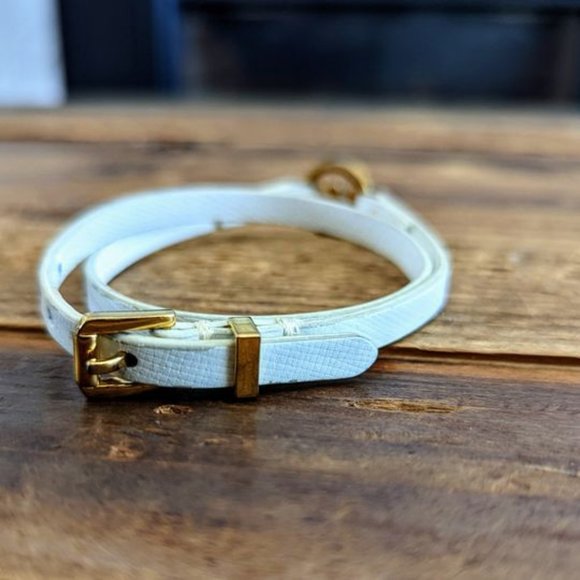 Michael Kors White Double-Wrap Leather Bracelet - Picture 4 of 10